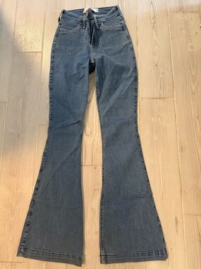 Hollister Medium Blue High-Rise Flare Jeans
